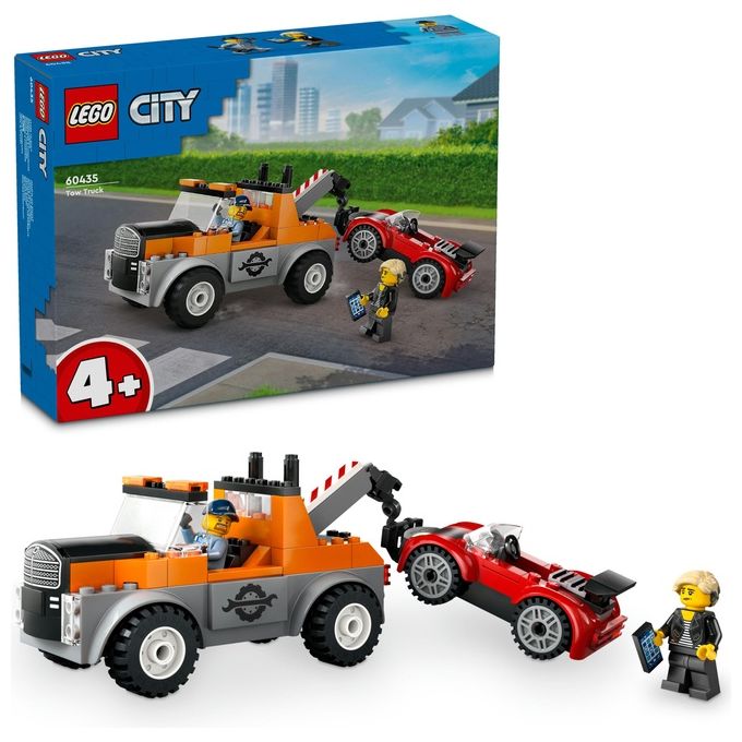 LEGO City Autogru' e Officina Auto Sportive Giocattolo Giochi Creativi da Meccanico per Bambini e Bambine da 4 Anni con Camion Carro Attrezzi e Macchina da Costruire Idea Regalo da Collezione 60435