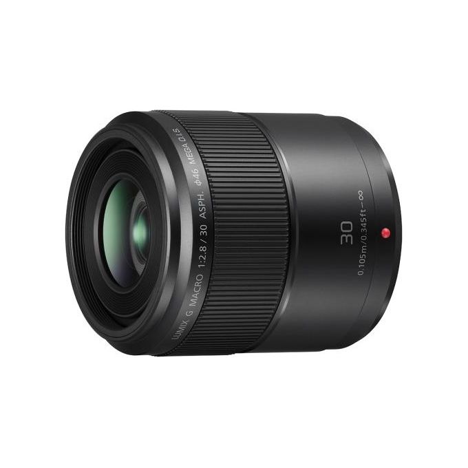 Panasonic H-HS030E Lumix G Obiettivo Macro 30mm f2.8 MEGA O.I.S. 46mm filtro colore Nero