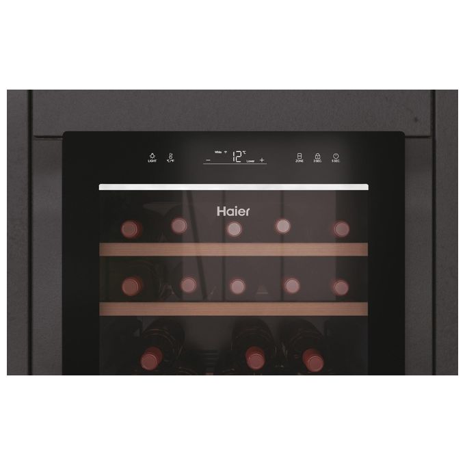Haier Wine Bank 50 Serie 7 HWS77GDAU1 Cantinetta Vino con Compressore Libera Installazione Nero 77 Bottiglie