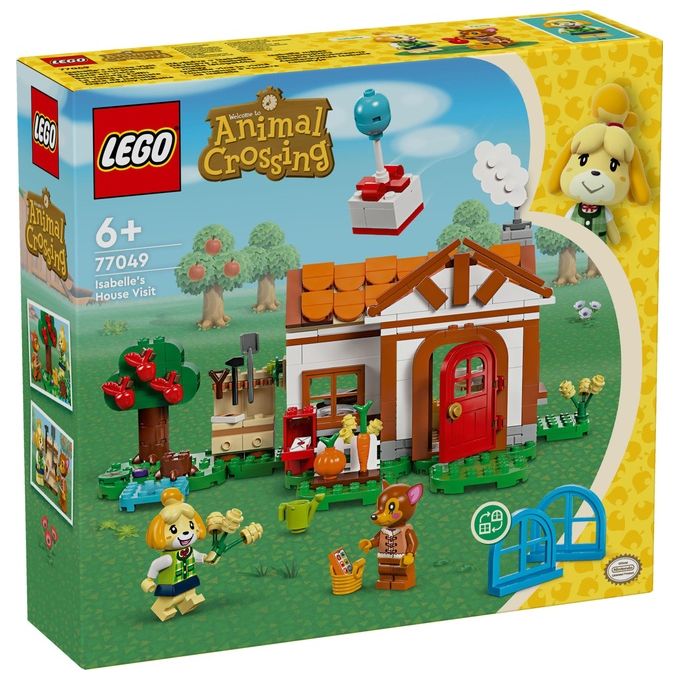 LEGO 77049 Animal Crossing – Isabelle’s House Visit, Set da Costruzione 389 Pezzi con 2 Minifigure, Eta' 6+