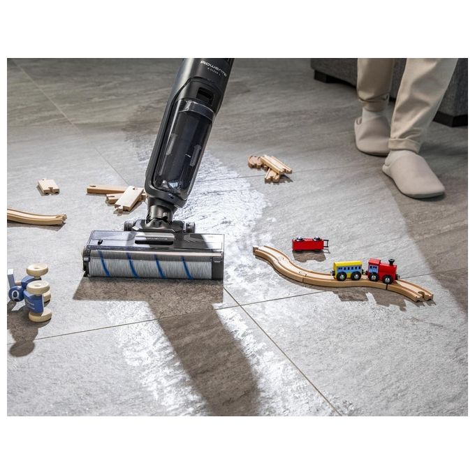 Rowenta X-Clean 4 GZ5035 Scopa Elettrica Lavapavimenti Pulitore a Vapore Aspira e Lava Potenza 200 Watt colore Grigio