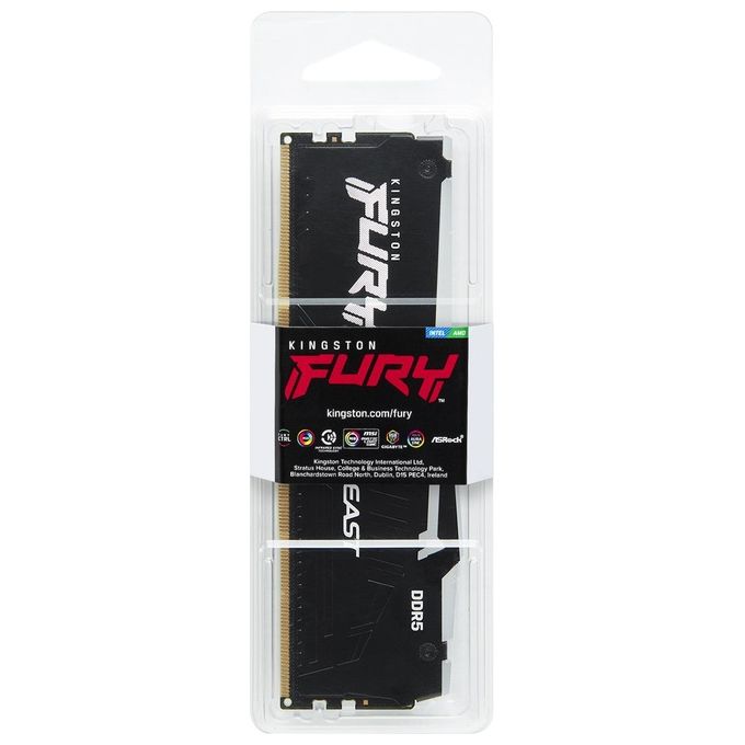 Kingston Fury Beast DDR5 RGB 32Gb 5600MT-s DDR5 CL40 DIMM Memoria Gaming per Computer Fissi Modulo Singolo