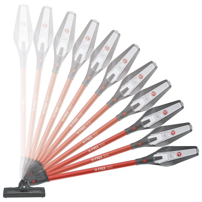 Hoover HF322AFP 011 Scopa Elettrica senza Filo senza Sacco Capacita' 0,7 Litri Autonomia 40 minuti Grigio-Rosso