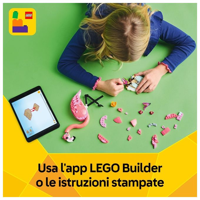 LEGO Creator 3 in 1 Animali Selvatici: Fenicottero Rosa Giocattolo - Si Trasforma in Uccello Cacatua o in Axolotl - Animali da Costruire per Bambini e Bambine da 8 Anni - Regalo di Compleanno 31170