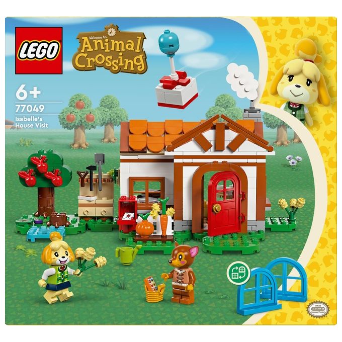 LEGO 77049 Animal Crossing – Isabelle’s House Visit, Set da Costruzione 389 Pezzi con 2 Minifigure, Eta' 6+