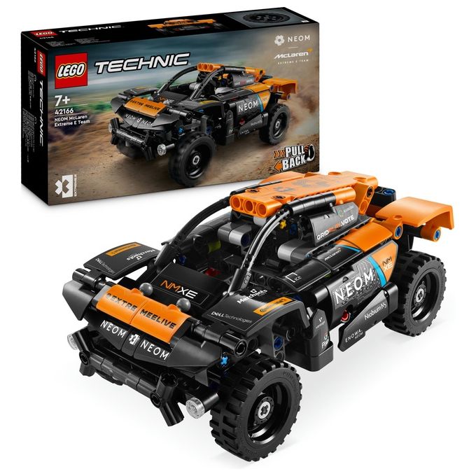 LEGO Technic 42166 NEOM McLaren Extreme E Race Car, Macchina Giocattolo con Funzione Pull-Back, Giochi per Bambini di 7+ Anni