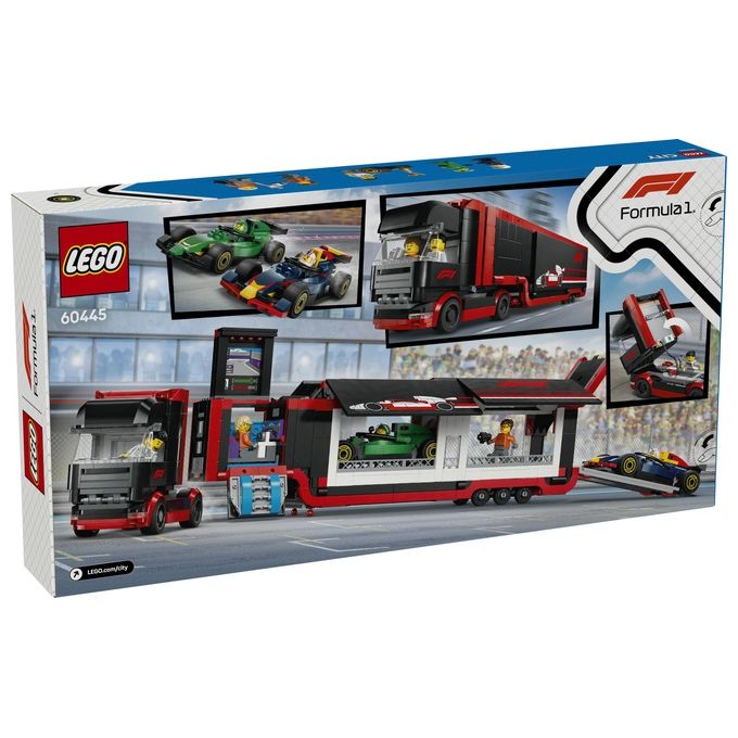LEGO City Formula 1 Autotrasportatore F1 con monoposto RB20 e AMR24 F1 60445