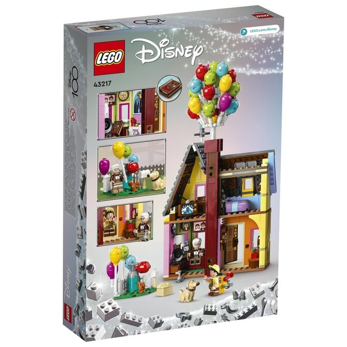 LEGO Disney e Pixar 43217 Casa di “Up'', Modellino con Palloncini e Figure di Carl, Russell e Dug, Set Disney 100° Anniversario