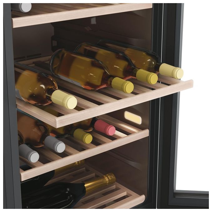 Haier Wine Bank 50 Serie 7 HWS77GDAU1 Cantinetta Vino con Compressore Libera Installazione Nero 77 Bottiglie
