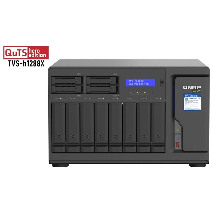 Qnap TVS-h1288X Nas Tower Collegamento Ethernet Lan Nero