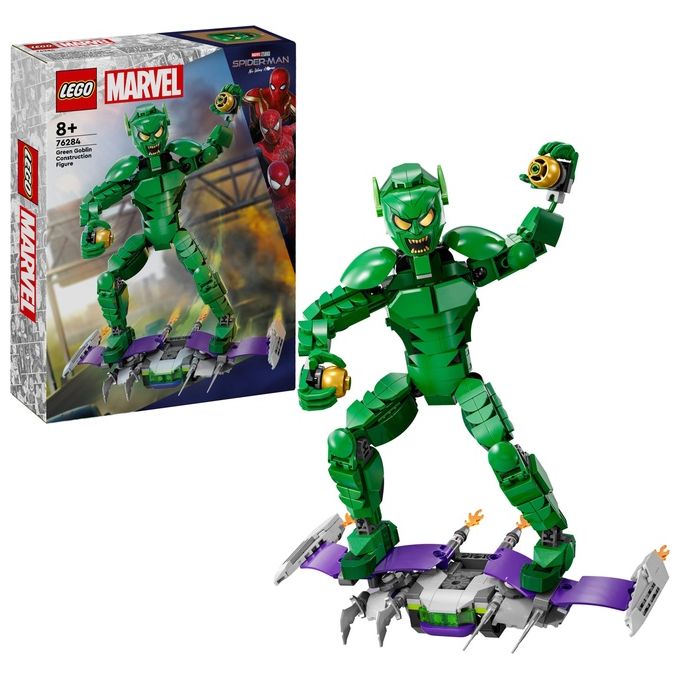 LEGO Marvel 76284 Personaggio Costruibile di Goblin, Gioco per Bambini 8+, Action Figure Snodabile del Nemico di Sider-Man