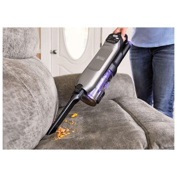 Black+Decker Scopa Ricaricabile 21.6V fino a 35 Minuti 100W 2 Turbo Spazzole Laterali