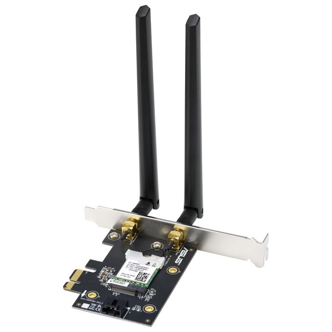 ASUS PCE-AX1800 Scheda di Rete Interna WiFi 6, 802.11 a-b-g-n-AC-AX, Bluetooth 5.2, Dual Band, 2 Antenne Esterne, Facile e Veloce Configurazione, Sicurezza di Rete WPA3, OFDMA e MU-Mimo, Nero