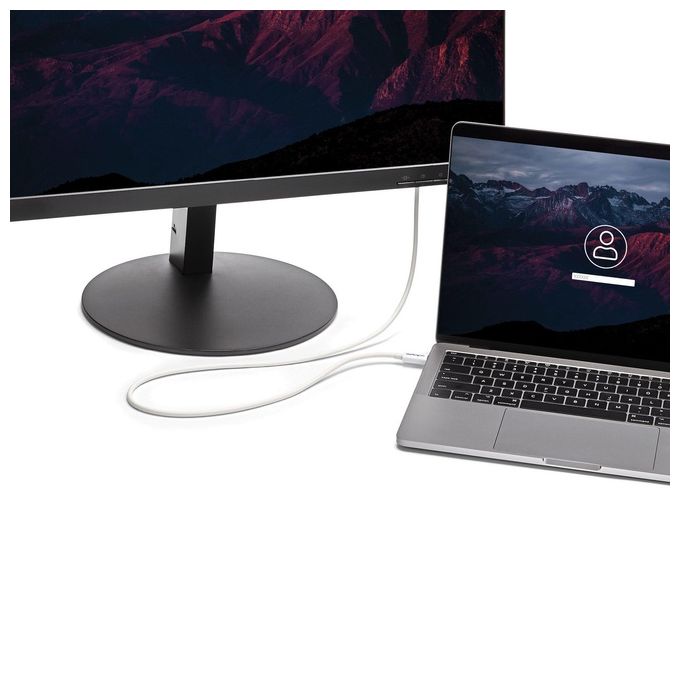 StarTech TBLT3MM1MW Cavo Thunderbolt 3 20 Gbps 100W PD 4K 60Hz USB-C Bianco