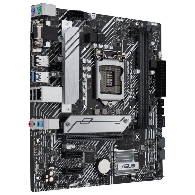 ASUS PRIME H510M-A, Scheda madre Intel H510 (LGA 1200) micro ATX con PCIe 4.0, slot M.2 da 32 Gbps, Lan Intel 1 Gb, DisplayPort, HDMI, D-Sub, USB 3.2 Gen 1 Type-A, AURA Sync