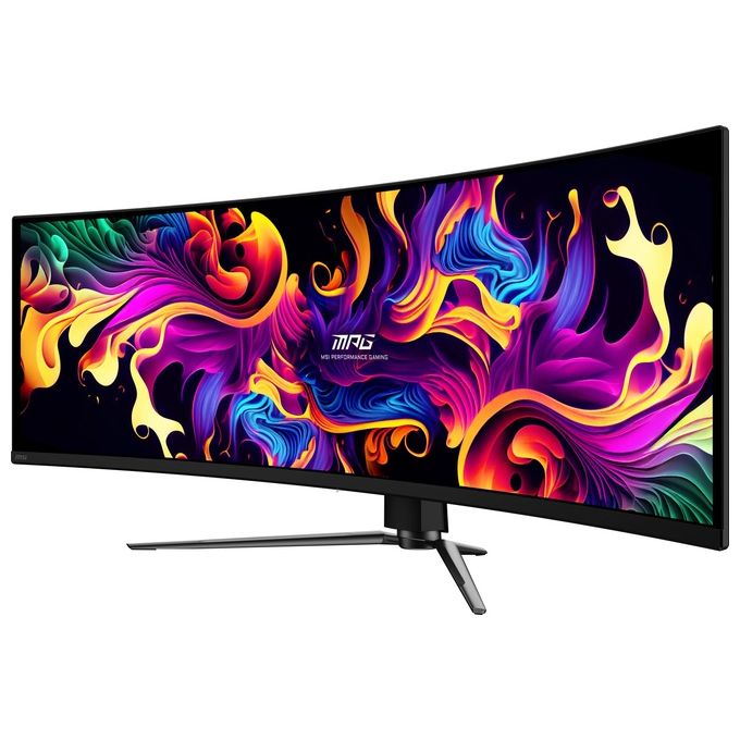 MSI MPG 491CQP QD-OLED Monitor Gaming Curvo 49'' OLED Quantum Dot DQHD (5120x1440) 144Hz - 003ms 99% DCI-P3 ΔE≤2 DisplayHDR True Black 400 KVM RGB DP 1.4a HDMI 2.1 USB Type-C