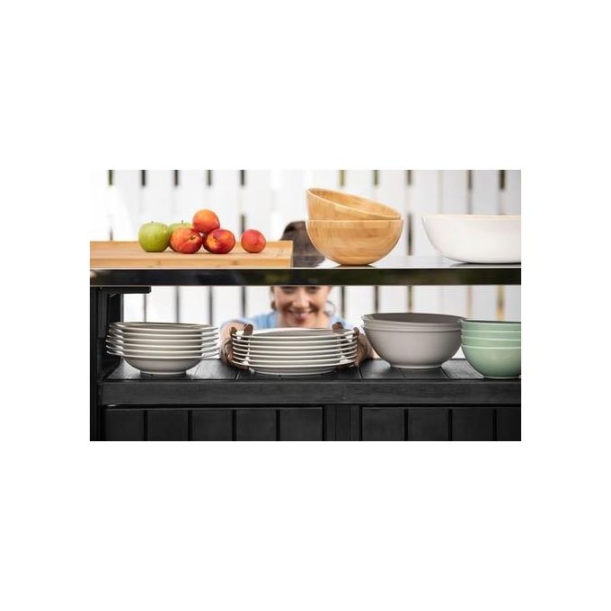 Keter tavolino in resina per BBQ con due ruote e due ante 123,70x54x90h UNITY XL grafite