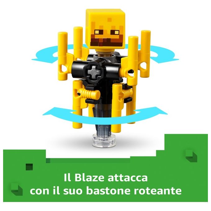 LEGO Minecraft Battaglia sul Ponte del Nether Gioco d'Avventura per Bambini e Bambine da 6 Anni Piccolo Set da Costruire con Funzioni e 4 Personaggi del Videogioco Idea Regalo di Compleanno 21266