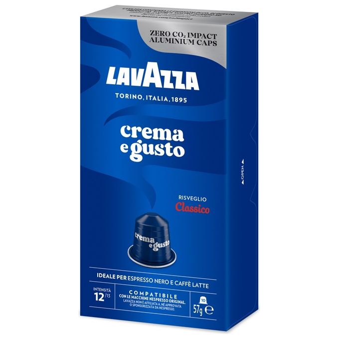 Lavazza LAVAZ-08672 Crema e Gusto Classico Capsule Caffe' Compatibili Nespresso Original Arabica Robusta Intensita' 12 10 Capsule