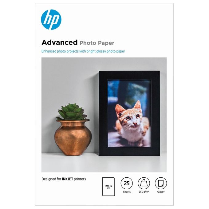 Hp Carta Foto Lucida 10x15cm S B(25fg)