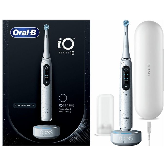 Oral-B Spazzolino Elettrico Ricaricabile iO 10 Bianco 1 Testina 1 Custodia Da Viaggio ricaricabile 1 Caricatore iO Sense