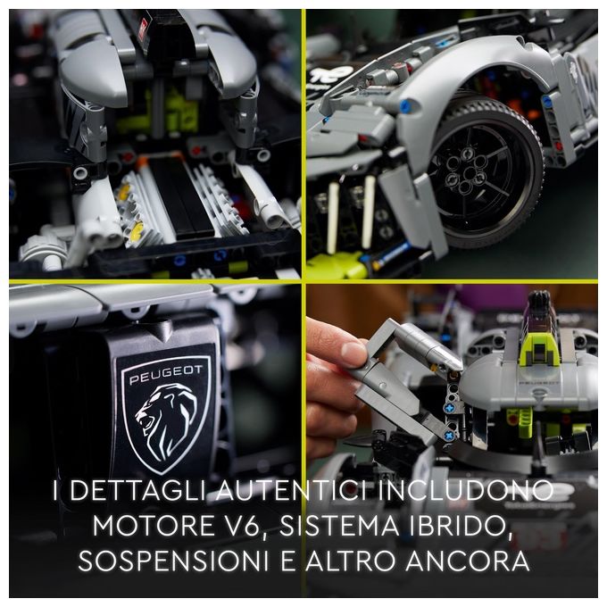 LEGO Technic 42156 PEUGEOT 9X8 24H Le Mans Hybrid Hypercar, Modellino di Auto da Corsa per Adulti Scala 1:10, Set da Collezione