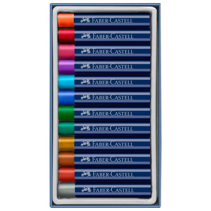Faber Castell Confezione 12 Oil Pastels Colori Metallici Assortiti
