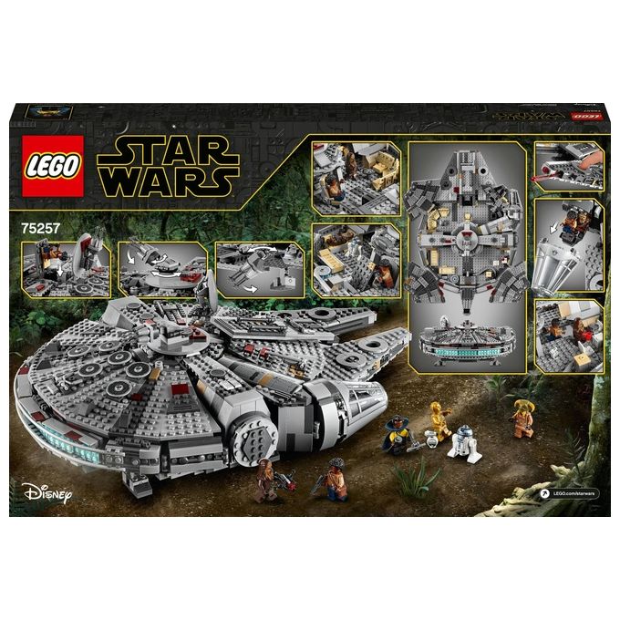 LEGO 75257 Star Wars Millennium Falcon Giocattolo da Costruire con 7 Minifigure e 1353 Pezzi colore Nero