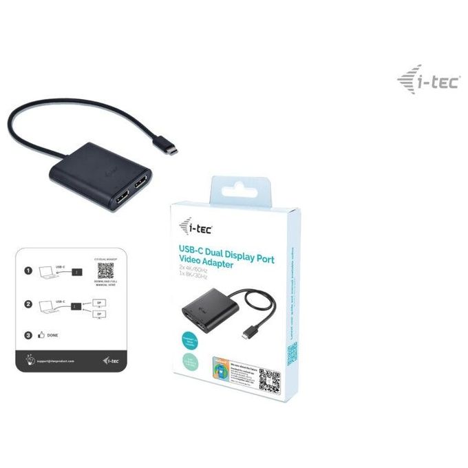 I-tec Usb-C Dual 4k-60hz Single 8k-30hz Dp Video Adapter