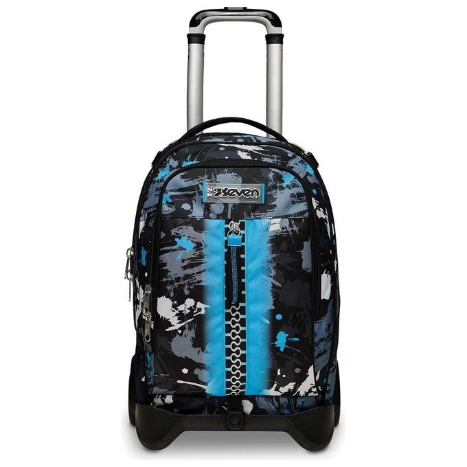 Seven Trolley Jack-2WD ColourJet – Zaino scolastico trolley con ruote da 10 cm, schienale e spallacci imbottiti, 34 l, multicolore