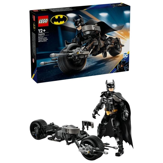 LEGO DC Il Personaggio Costruibile di Batman con Bat-Pod Moto e Action Figure Giocattolo da Il Cavaliere Oscuro da Costruire Regalo da Supereroi per Bambini Bambine e Adulti da Collezione 76273