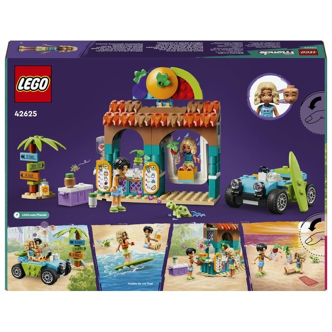 LEGO Friends Bancarella dei Frullati sulla Spiaggia Giochi Educativi per Bambine e Bambini da 6 Anni con 2 Mini Bamboline una Tartaruga un Buggy da Costruire e Cibo Giocattolo Idea Regalo 42625