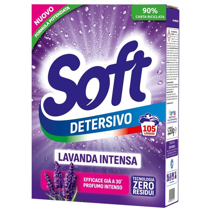 Soft Detersivo per Lavatrice in Polvere Lavanda 5.52Kg