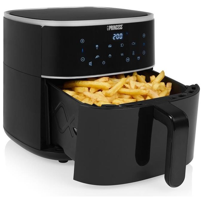 Princess 182244 - Friggitrice ad aria 6 L, 1 500 W, 6 programmi preimpostati, display LED touch, tecnologia Hot Air, Nero