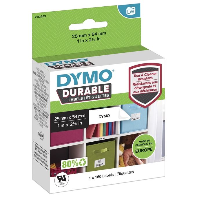 Dymo Confezione 160 Etichette LW Durable 25x54mm Bianco