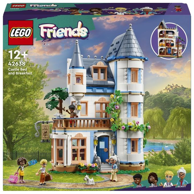 LEGO Friends Bed And Breakfast al Castello Giochi per lo Sviluppo Sociale per Bambine e Bambini da 12 Anni Hotel Giocattolo da Costruire Albergo a 3 Paini con 4 Personaggi Cane e Accessori 42638