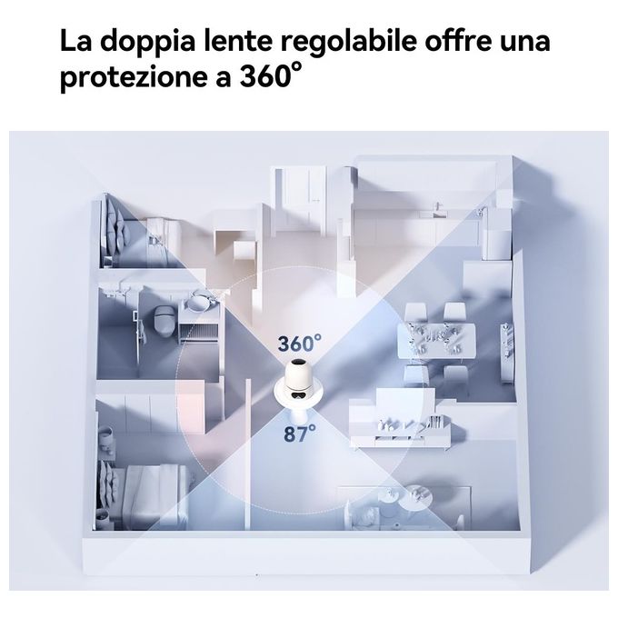 Imou IPC-S2XP-10M0WED Ranger Dual Telecamera IP Wi-Fi da Interno 10MP Doppia Ottica Pan Tilt AI Detection Audio Bidirezionale