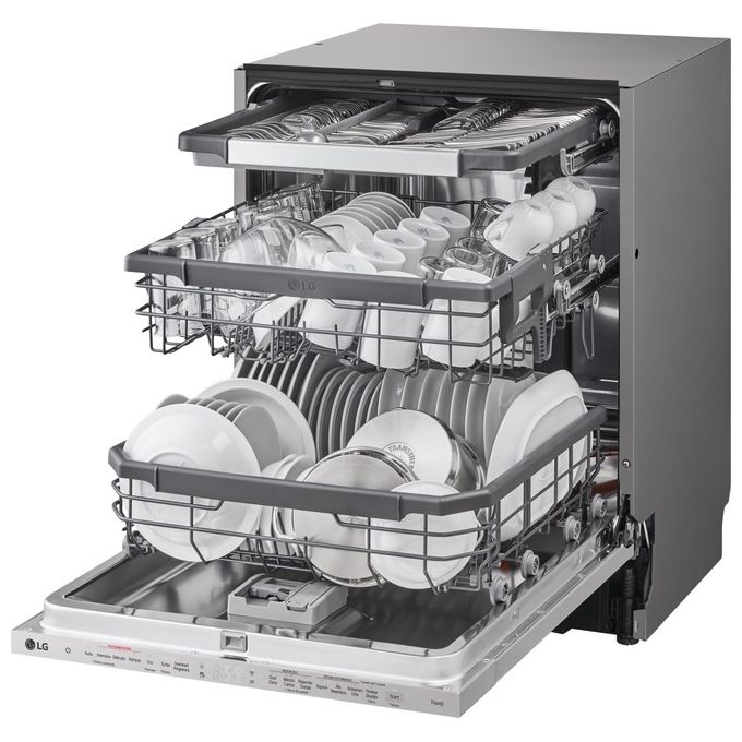 LG QuadWash DB365TXS Lavastoviglie a Scomparsa Totale Classe Energetica B 14 Coperti Vapore Wi-Fi