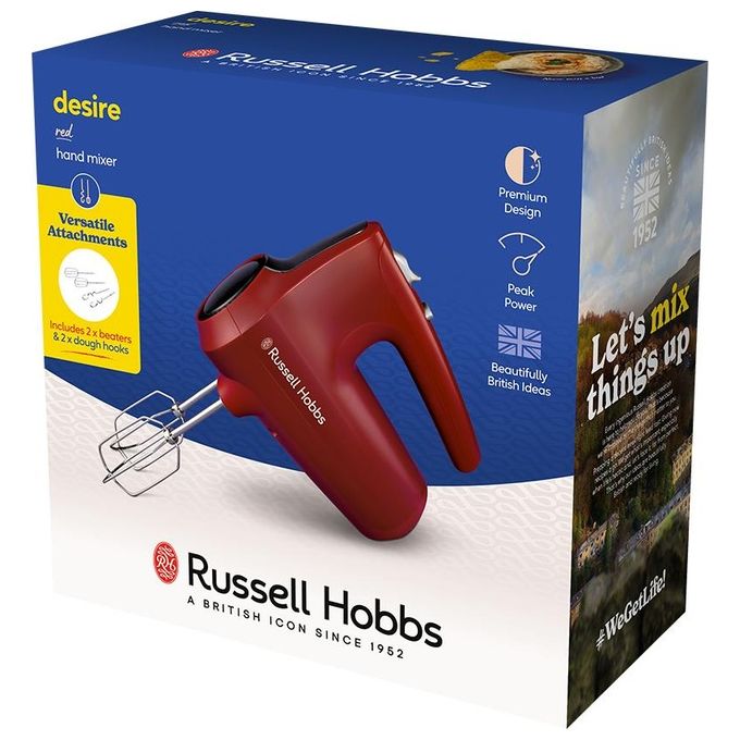 Russell Hobbs 27150-56 Sbattitore 350 W 5 velocita' funzione Turbo Rosso