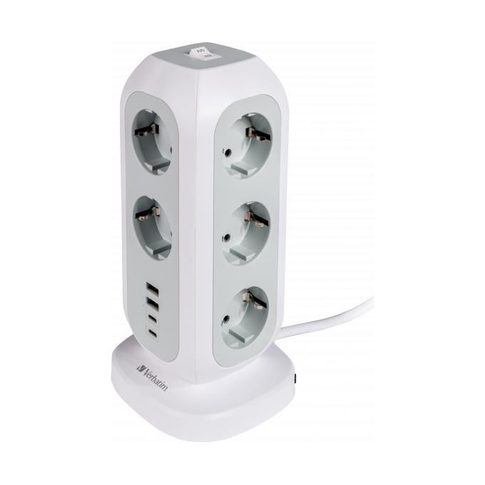 Verbatim EUPT-01 EU Power Tower 11 AC con 2 USB-C - 2 USB-A