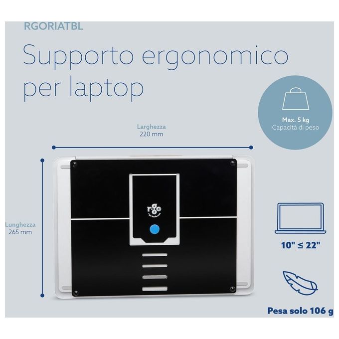 R-Go Tools R-Go Riser Supporto Portatile Applicabile Integrato Regolabile Nero