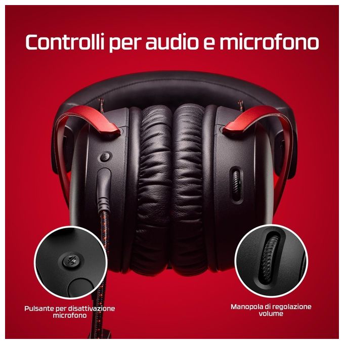 HP HyperX Cloud III Cuffie da Gaming Nero-Rosso