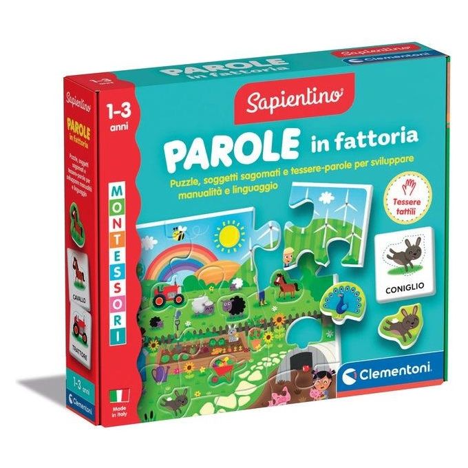 Clementoni Gioco Educativo Sapientino Baby Montessori Parole in Fattoria