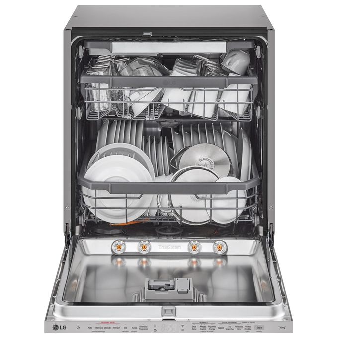 LG QuadWash DB365TXS Lavastoviglie a Scomparsa Totale Classe Energetica B 14 Coperti Vapore Wi-Fi