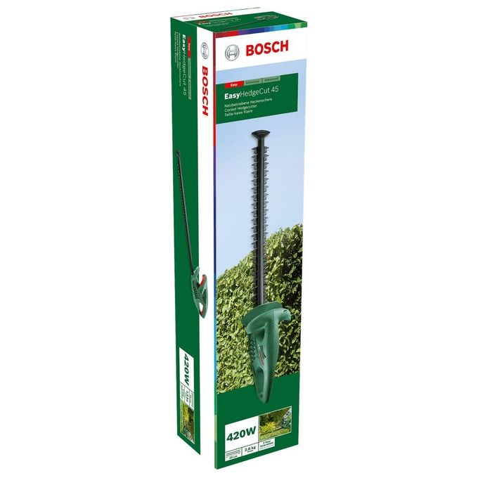 Bosch 0600847A05 EasyHedgeCut 45 Tagliasiepi Elettrico 420W Lama 45cm Spessore Taglio 16mm colore Verde