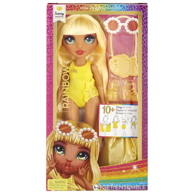 MGA Bambola Rainbow High Swim e Style Fashion Doll Sunny Yellow