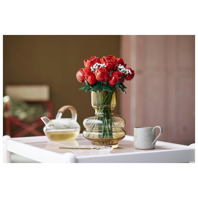 LEGO Icons 10328 Bouquet di Rose, Set Fiori Finti per Adulti, Decorazione Casa, Idea Regalo per Lei o Lui, Collezione Botanica