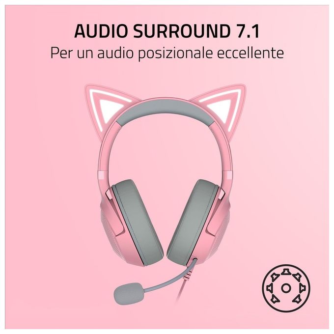 Razer Kraken Kitty V2 Cuffie Gaming Quartz
