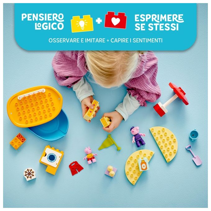 LEGO DUPLO Viaggio in Barca di Peppa Pig Giochi Educativi per Bambine e Bambini da 2 Anni Giocattolo per l'Apprendimento Prescolare da Costruire con 2 Personaggi Idea Regalo 10432