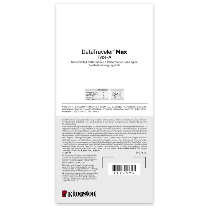 Kingston Technology DataTraveler Max Unita' Flash USB 512Gb USB tipo A 3.2 Gen 2 Rosso